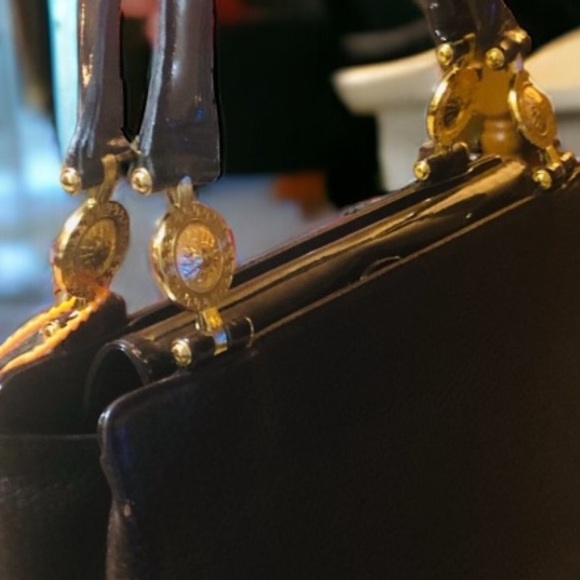 Versace RARE Dark Chocolate Brown Calf Leather Handbag - Picture 5 of 8